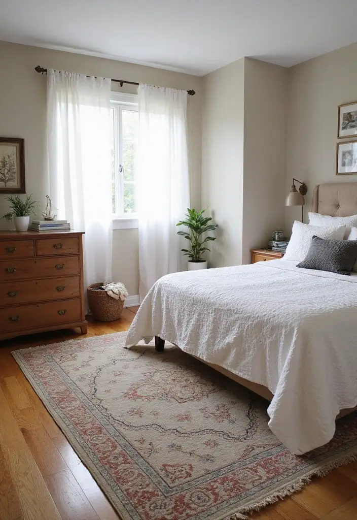 25 Queen Size Bedroom Ideas That Feel Luxe & Spacious - 20. Use of Rugs