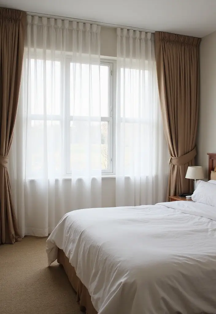 25 Queen Size Bedroom Ideas That Feel Luxe & Spacious - 24. Simplified Window Treatments