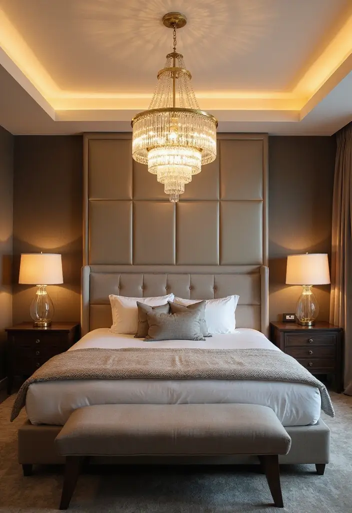 25 Queen Size Bedroom Ideas That Feel Luxe & Spacious - 5. Statement Lighting