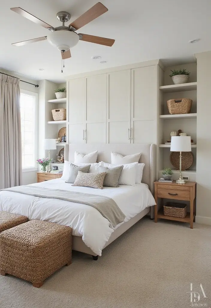25 Queen Size Bedroom Ideas That Feel Luxe & Spacious - 6. Smart Storage Solutions