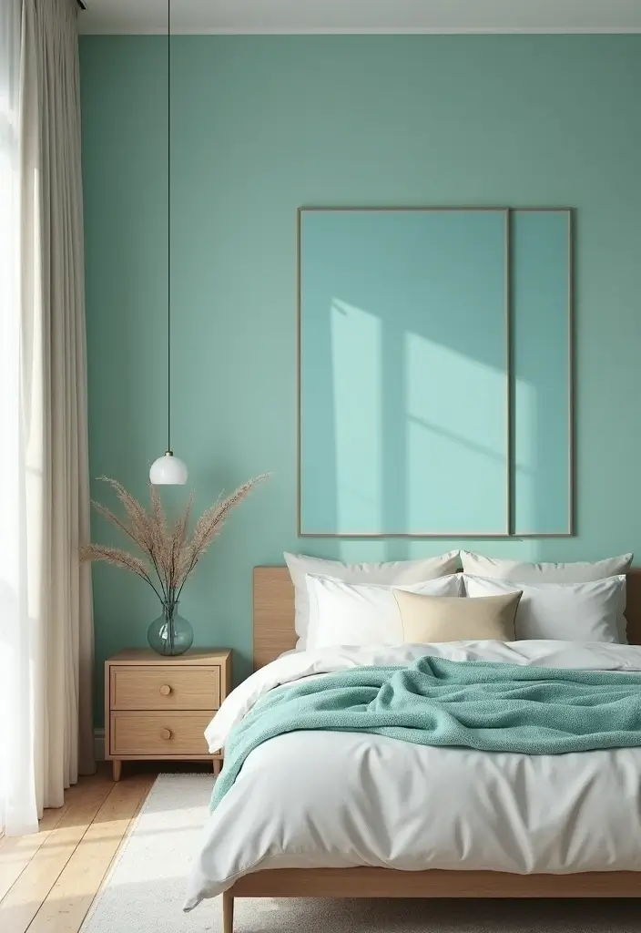 25 Turquoise Bedroom Ideas for Adults That Calm the Soul - 17. Minimalist Turquoise Bedroom