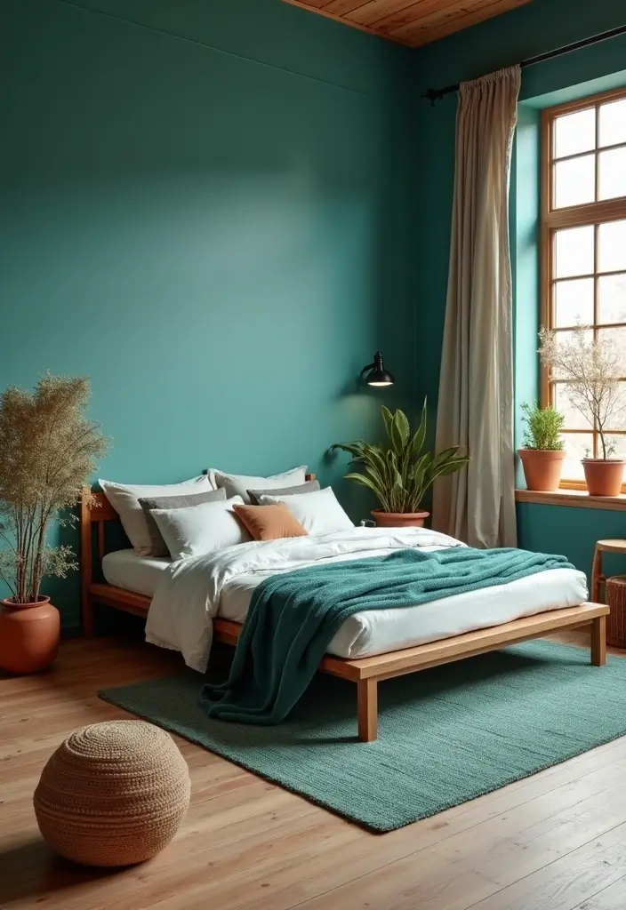 25 Turquoise Bedroom Ideas for Adults That Calm the Soul - 19. Turquoise and Earth Tones