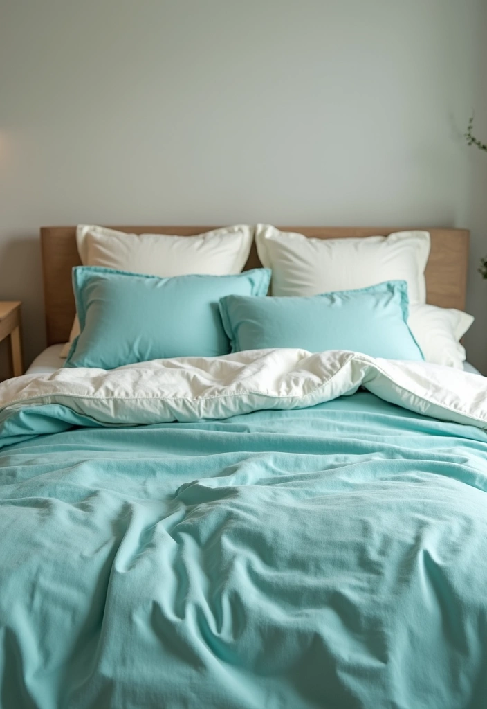 25 Turquoise Bedroom Ideas for Adults That Calm the Soul - 3. Turquoise Bedding for a Relaxing Atmosphere