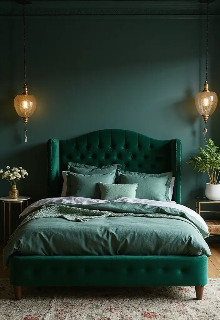 25 Upholstered Beds Bedroom Ideas That Feel Luxe and Cozy - 1. Plush Velvet Dream