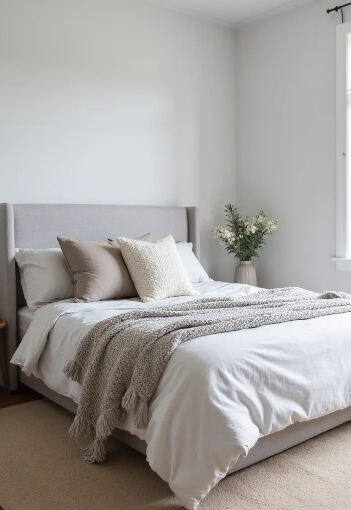 25 Upholstered Beds Bedroom Ideas That Feel Luxe and Cozy - 2. Minimalist Linen Elegance
