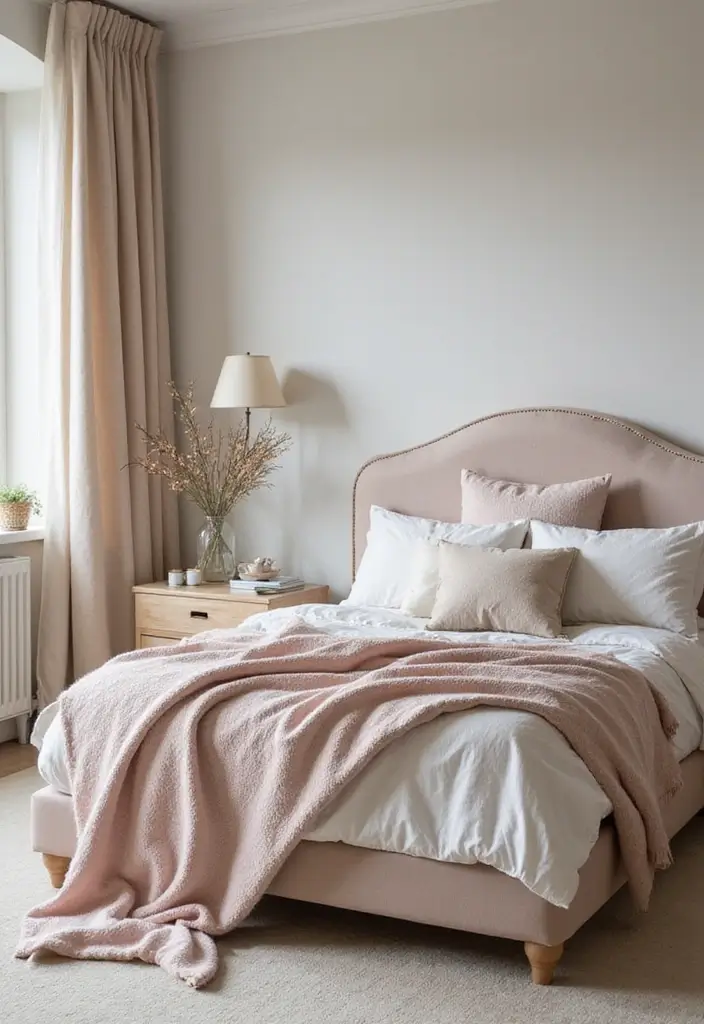 25 Upholstered Beds Bedroom Ideas That Feel Luxe and Cozy - 9. Soft Curves and Cozy Corners