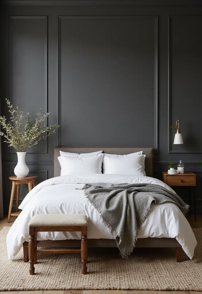 26 Aesthetic Room Color Ideas Bedroom That Make Your Space Feel Dreamy - 11. Charcoal Gray