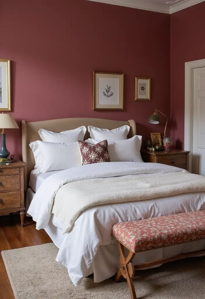 26 Aesthetic Room Color Ideas Bedroom That Make Your Space Feel Dreamy - 24. Warm Berry