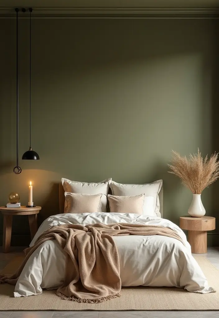 26 Aesthetic Room Color Ideas Bedroom That Make Your Space Feel Dreamy - 25. Olive Green