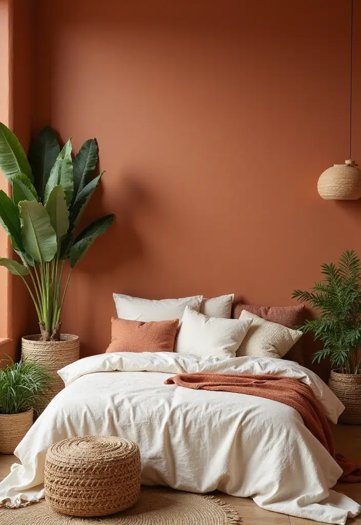 26 Aesthetic Room Color Ideas Bedroom That Make Your Space Feel Dreamy - 3. Earthy Terracotta