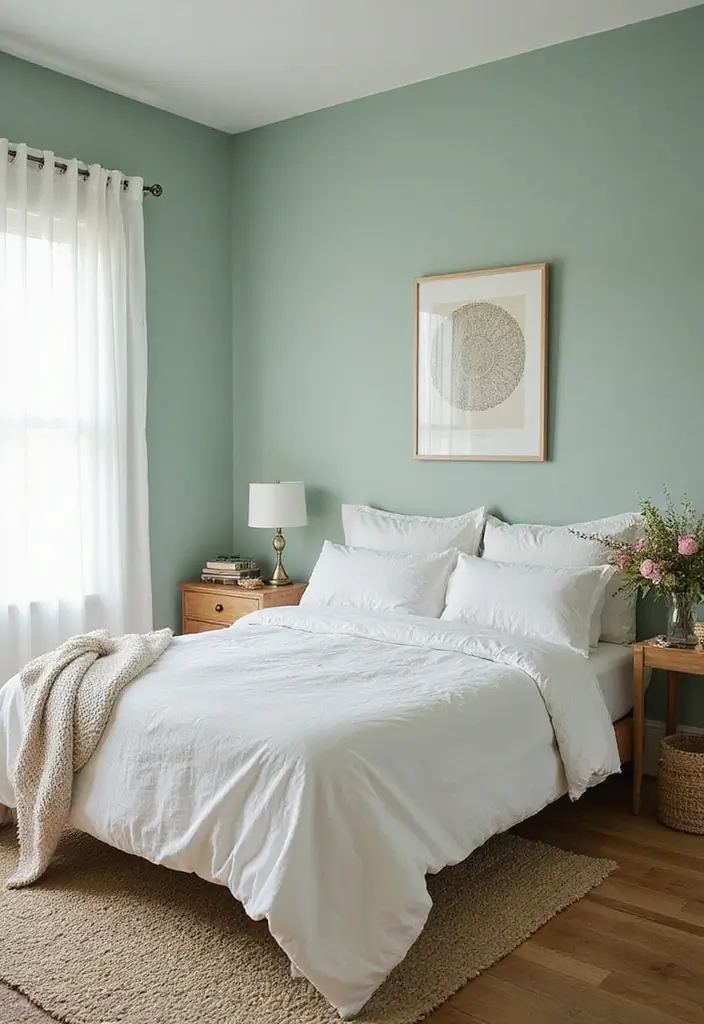 26 Aesthetic Room Color Ideas Bedroom That Make Your Space Feel Dreamy - 4. Soft Mint Green