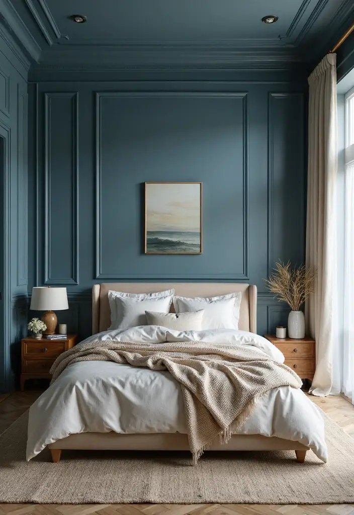 26 Aesthetic Room Color Ideas Bedroom That Make Your Space Feel Dreamy - 5. Deep Ocean Blue