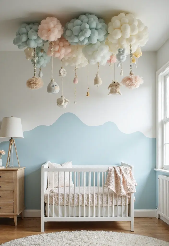 30 Baby Boys Bedroom Ideas That Are Cute, Calm & Cozy - 22. Creative Ceiling Designs