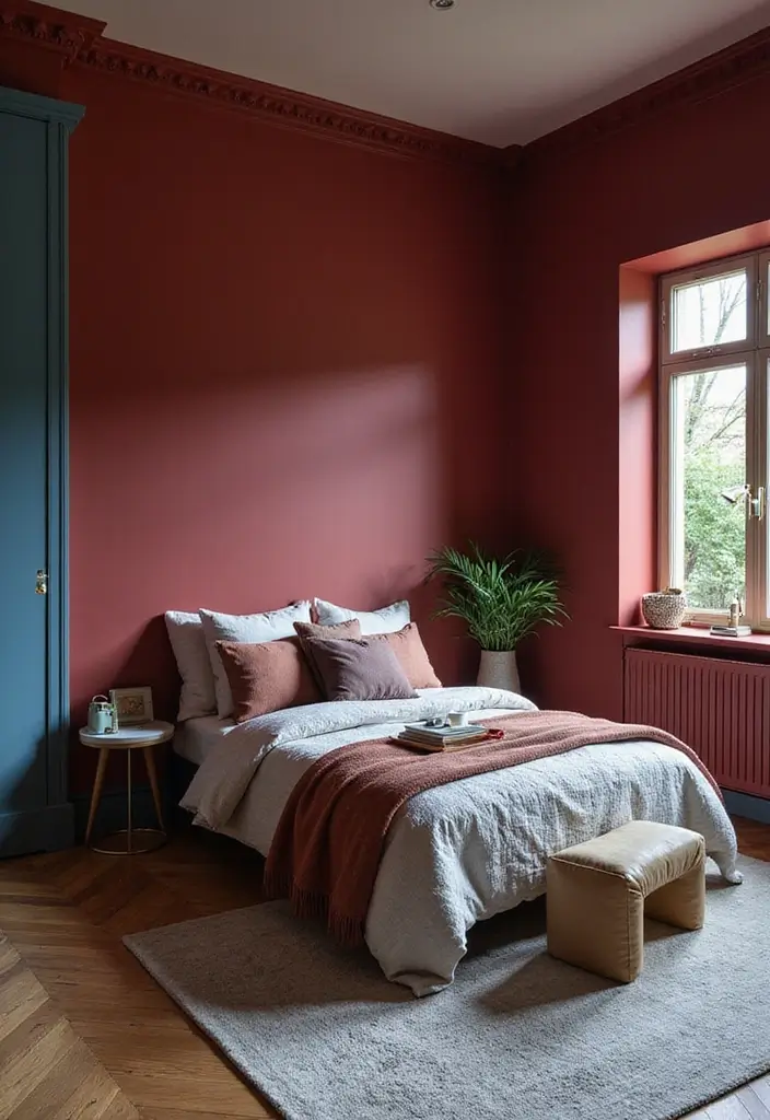 30 Bedroom Ideas Indian Style That Blend Culture & Comfort - 10. Rich Color Palettes