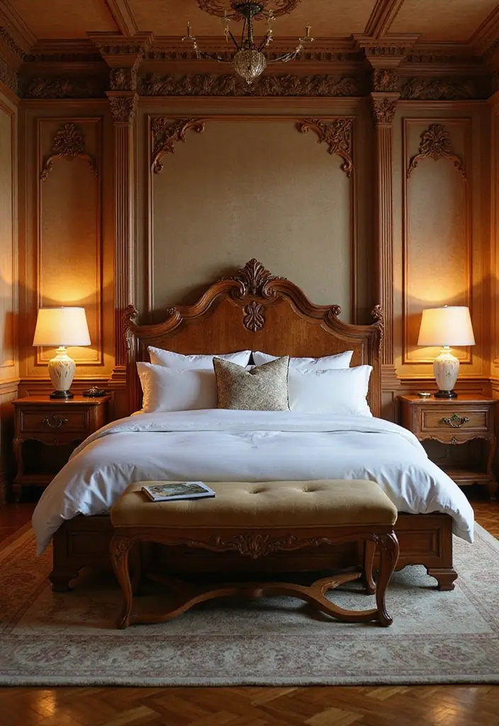 30 Bedroom Ideas Indian Style That Blend Culture & Comfort - 2. Intricate Woodwork