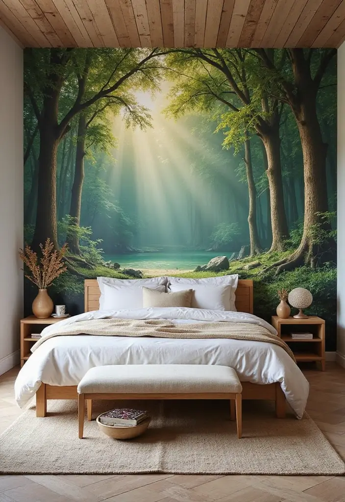 30 Bedroom Ideas Indian Style That Blend Culture & Comfort - 3. Colorful Wall Murals