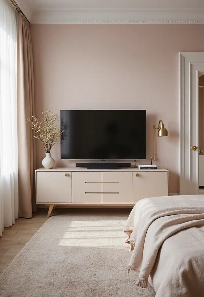 30 Bedroom Ideas with TV That Balance Relaxation & Design - 8. Color Coordination