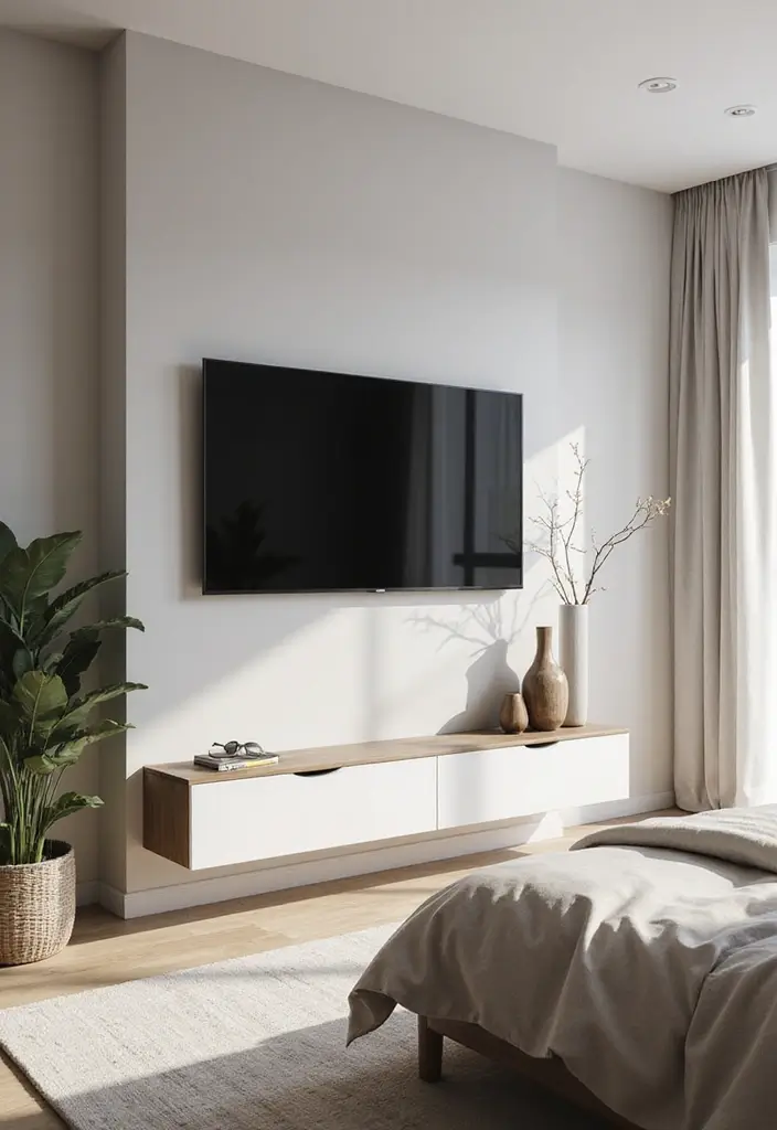 30 Bedroom Ideas with TV That Balance Relaxation & Design - 9. Smart TV Integration