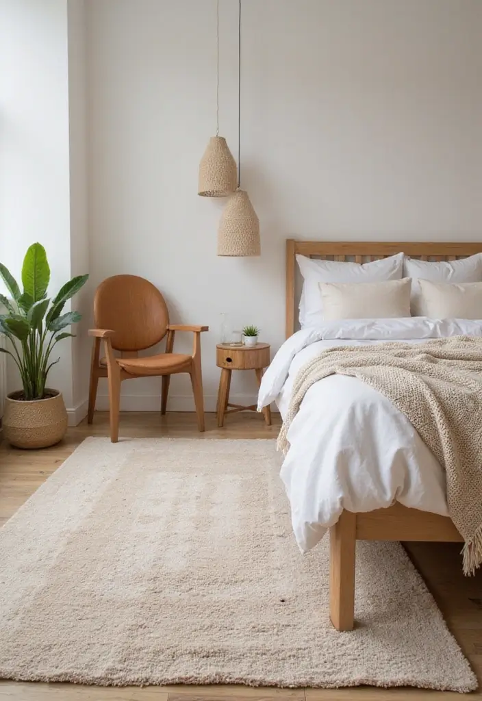 30 Beige Aesthetic Bedroom Ideas That Feel Calm & Minimalist - 11. Soft Rugs