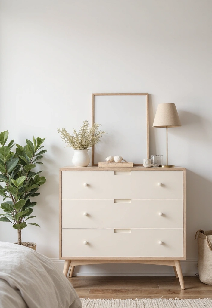 30 Beige Aesthetic Bedroom Ideas That Feel Calm & Minimalist - 21. Minimalist Dresser