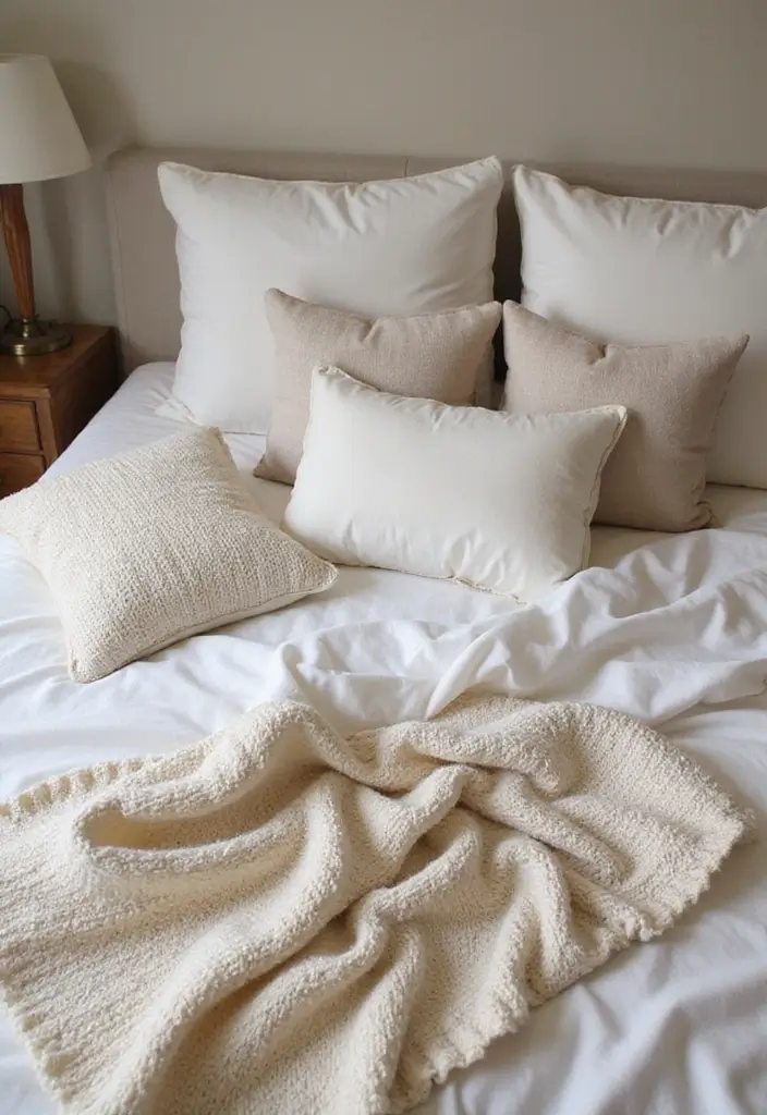 30 Beige Aesthetic Bedroom Ideas That Feel Calm & Minimalist - 23. Monochromatic Textures