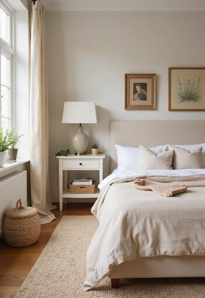 30 Beige Aesthetic Bedroom Ideas That Feel Calm & Minimalist - 24. Vintage Finds