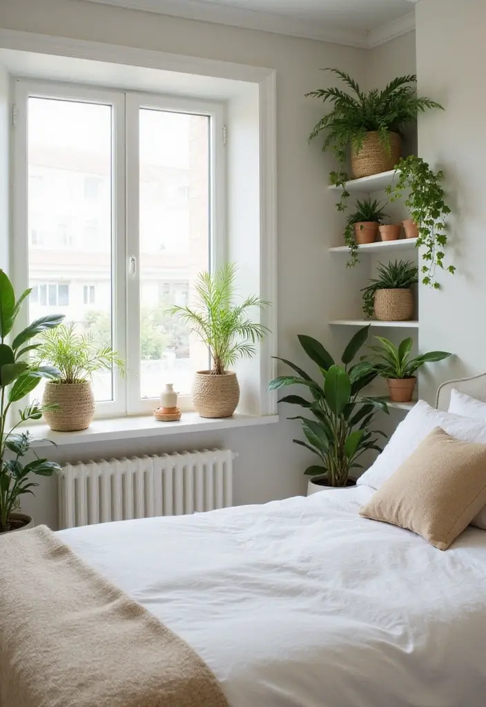 30 Beige Aesthetic Bedroom Ideas That Feel Calm & Minimalist - 8. Indoor Plants