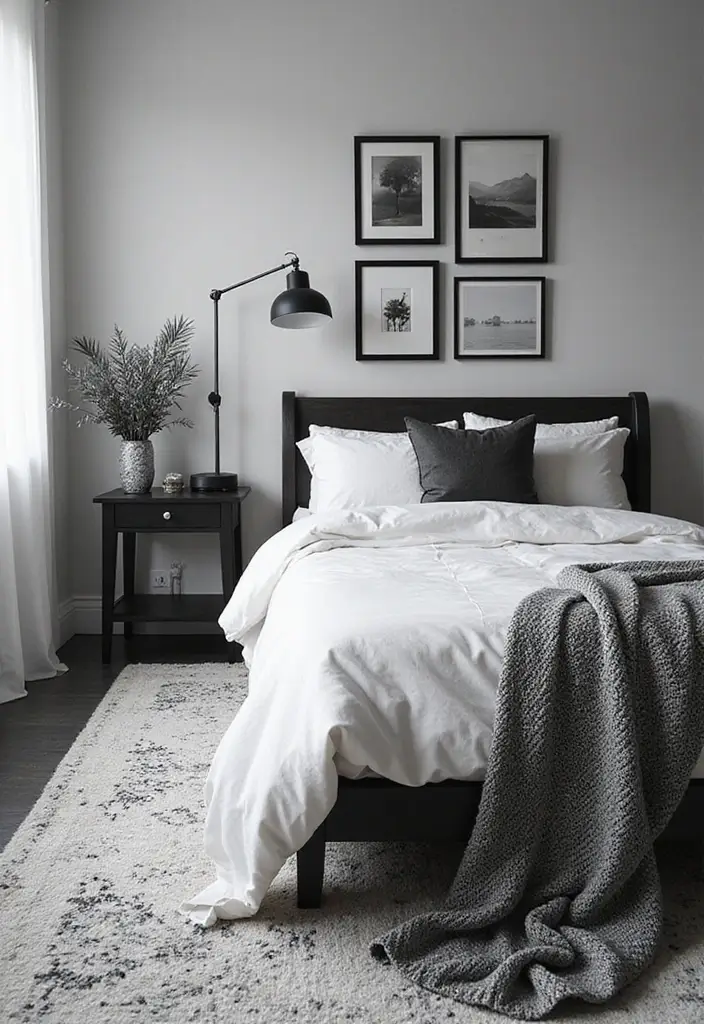 30 Black Aesthetic Bedroom Ideas That Are Sleek and Stylish - 1. Monochrome Magic