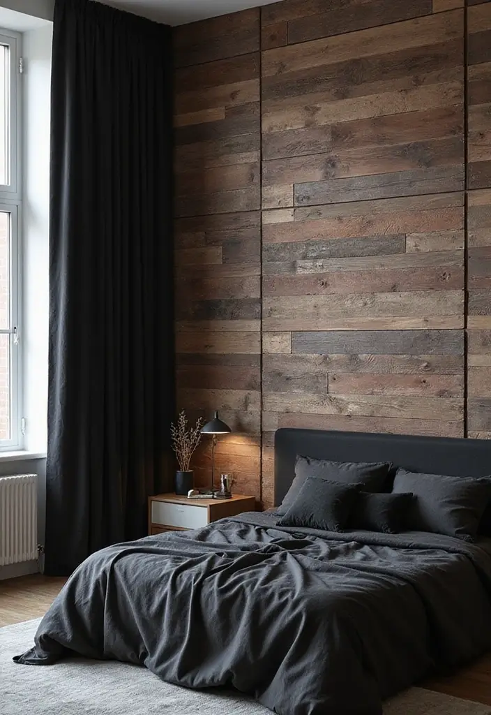 30 Black Aesthetic Bedroom Ideas That Are Sleek and Stylish - 11. Textured Wall Treatments
