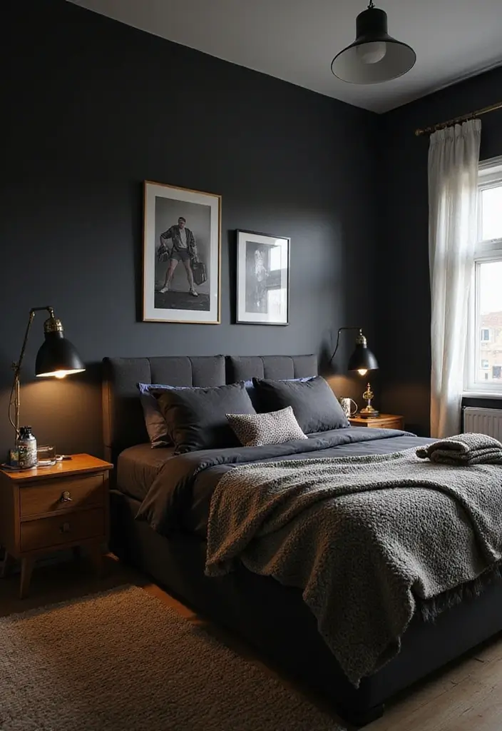 30 Black Aesthetic Bedroom Ideas That Are Sleek and Stylish - 15. Personal Touches