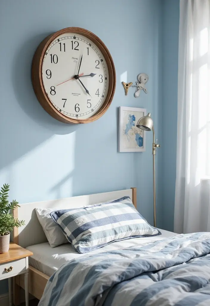30 Blue Bedroom Ideas for Boys That Are Cool and Timeless - 11. Playful Wall Clocks