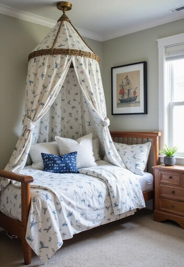 30 Blue Bedroom Ideas for Boys That Are Cool and Timeless - 17. Adventurous Canopy