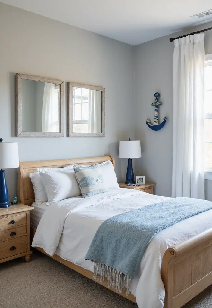 30 Blue Bedroom Ideas for Boys That Are Cool and Timeless - 23. Strategically Placed Mirrors