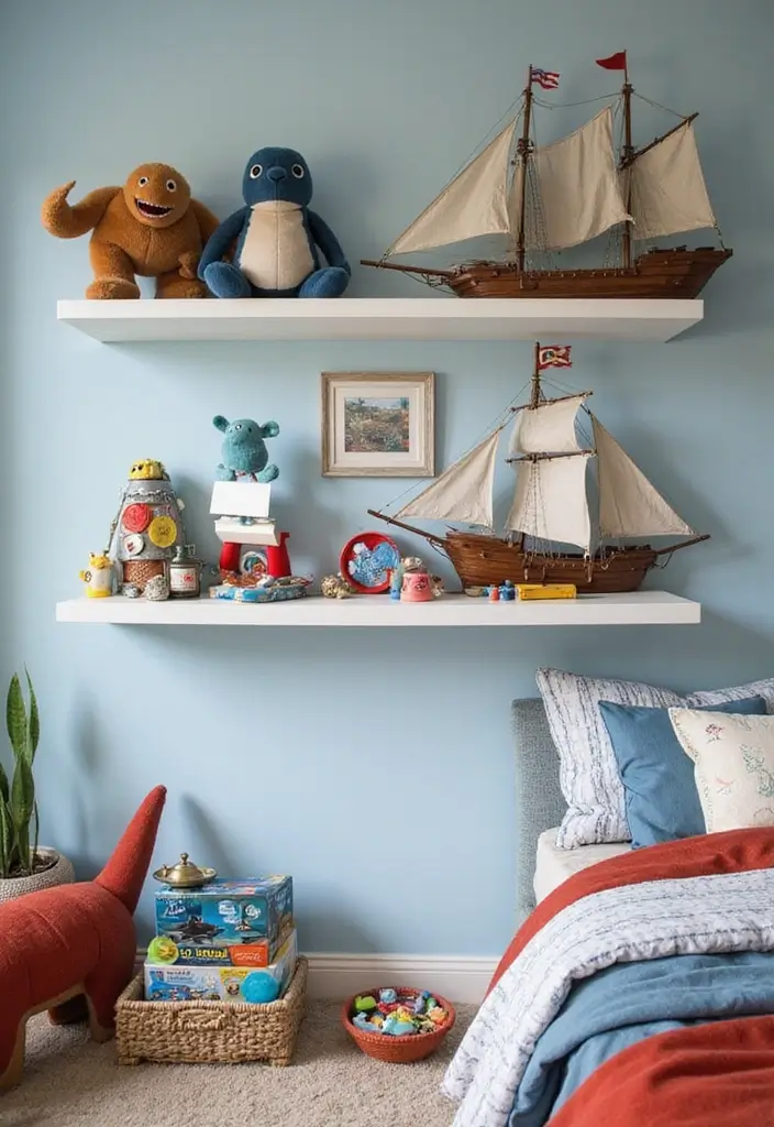 30 Blue Bedroom Ideas for Boys That Are Cool and Timeless - 24. Themed Toys and Games