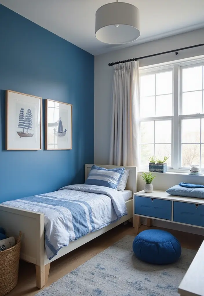 30 Blue Bedroom Ideas for Boys That Are Cool and Timeless - 25. Modern Nautical Furniture