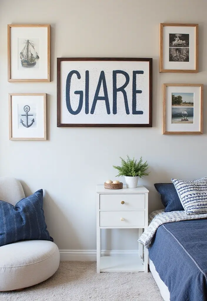 30 Blue Bedroom Ideas for Boys That Are Cool and Timeless - 6. Personalized Name Art