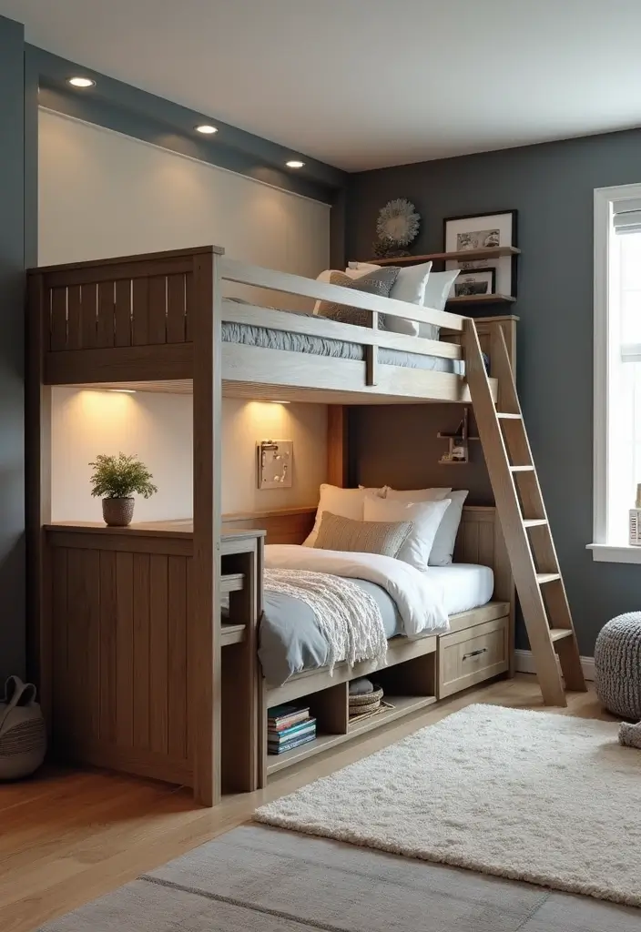 30 Boys Bedroom Ideas with Bunk Beds That Save Space in Style - 21. Multifunctional Bunk Beds