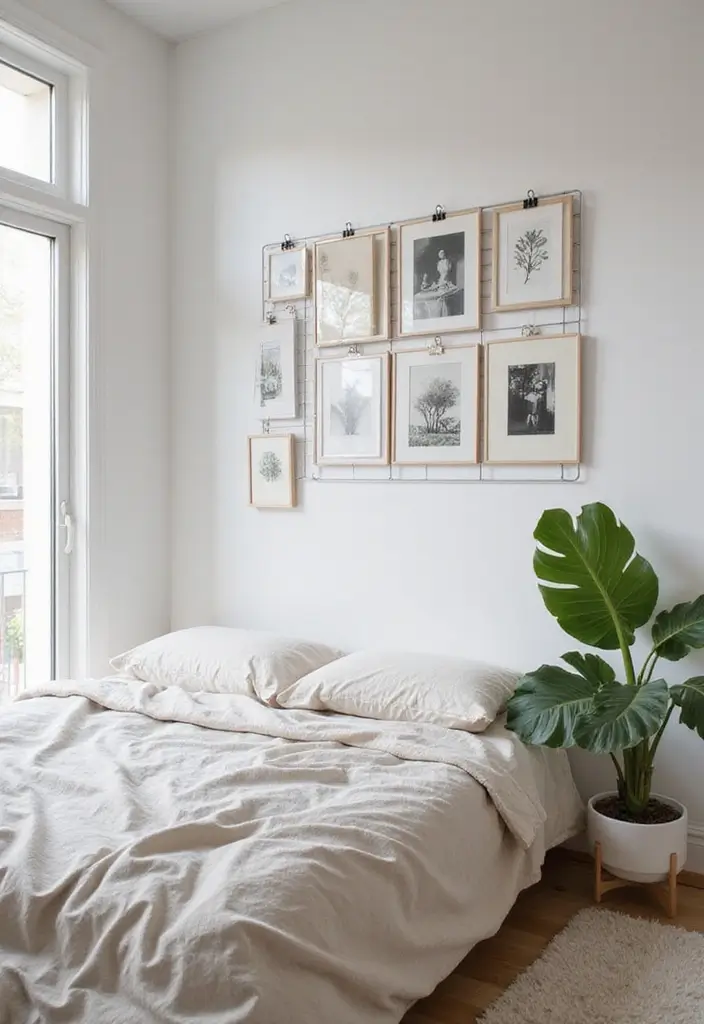 30 Cute Bedroom Ideas Aesthetic That Feel Perfect - 18. Artwork Displayed Creatively