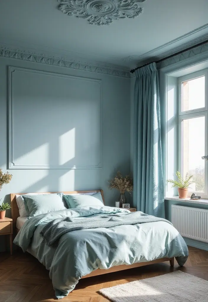 30 Dusty Blue Bedroom Ideas That Feel Calm & Sophisticated - 24. Dusty Blue in Ceilings