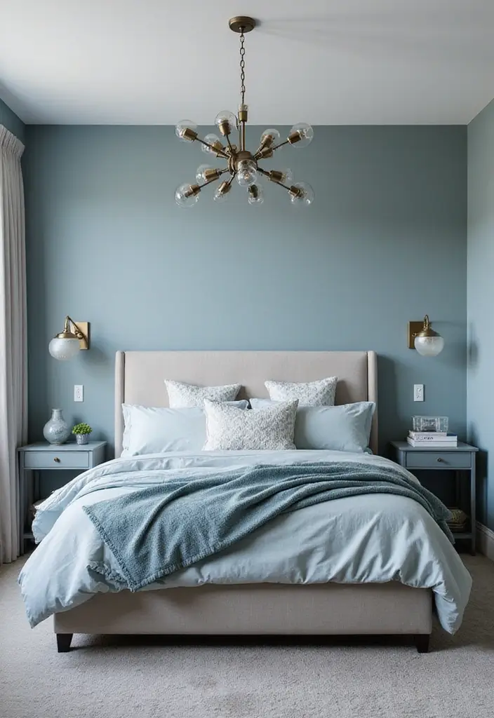 30 Dusty Blue Bedroom Ideas That Feel Calm & Sophisticated - 29. Dusty Blue with Silver Accents
