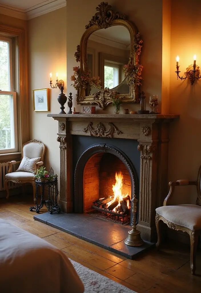 30 Fireplace in Bedroom Ideas That Add Warmth & Romance - 14. Vintage Gas Fireplace