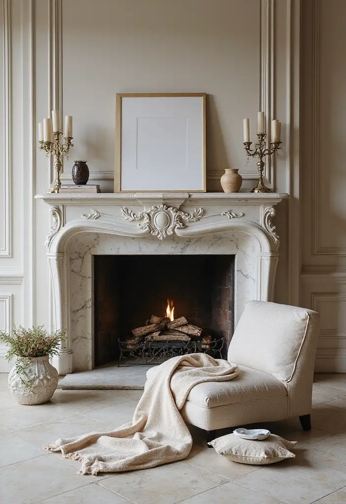 30 Fireplace in Bedroom Ideas That Add Warmth & Romance - 16. Marble Fireplace