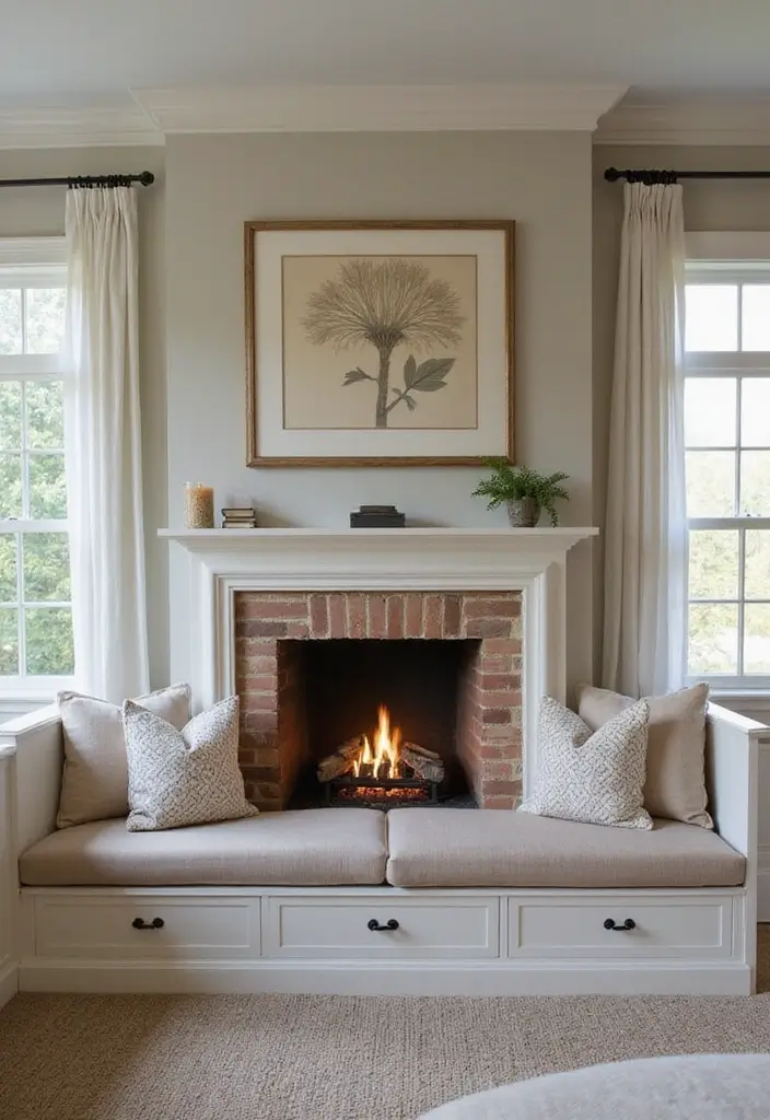 30 Fireplace in Bedroom Ideas That Add Warmth & Romance - 22. Fireplaces with Built-in Seating