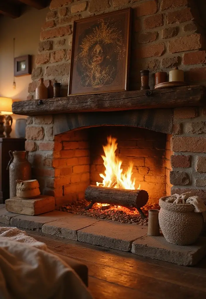 30 Fireplace in Bedroom Ideas That Add Warmth & Romance - 9. Rustic Log Fireplace