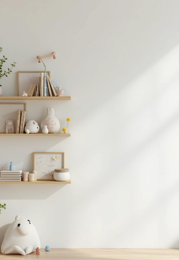 30 Kids Bedroom Shelving Ideas That Keep Things Cute & Organized - 16. Simple Floating Shelves