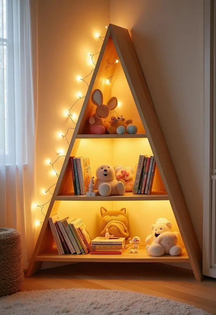 30 Kids Bedroom Shelving Ideas That Keep Things Cute & Organized - 17. Corner Shelf Ideas