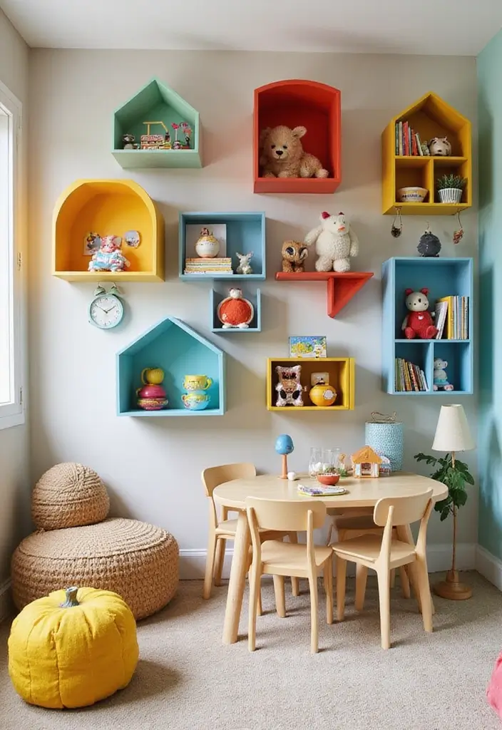 30 Kids Bedroom Shelving Ideas That Keep Things Cute & Organized - 26. Mix-and-Match Styles