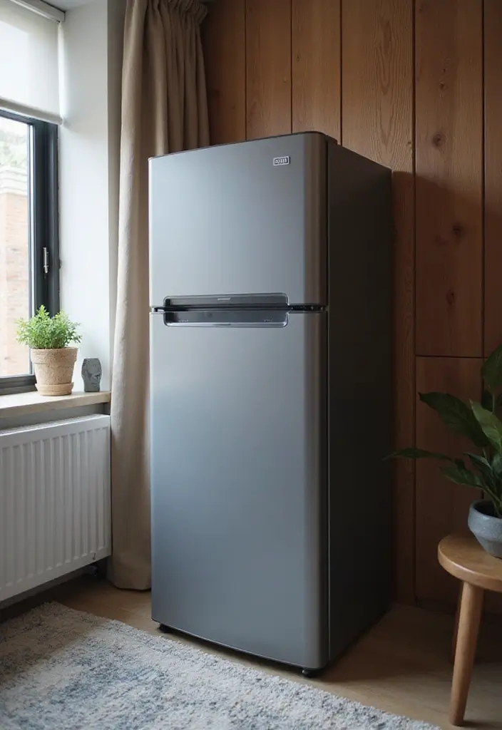 30 Mini Fridge in Bedroom Ideas That Are Smart & Stylish - 14. Mini Fridge with Smart Technology