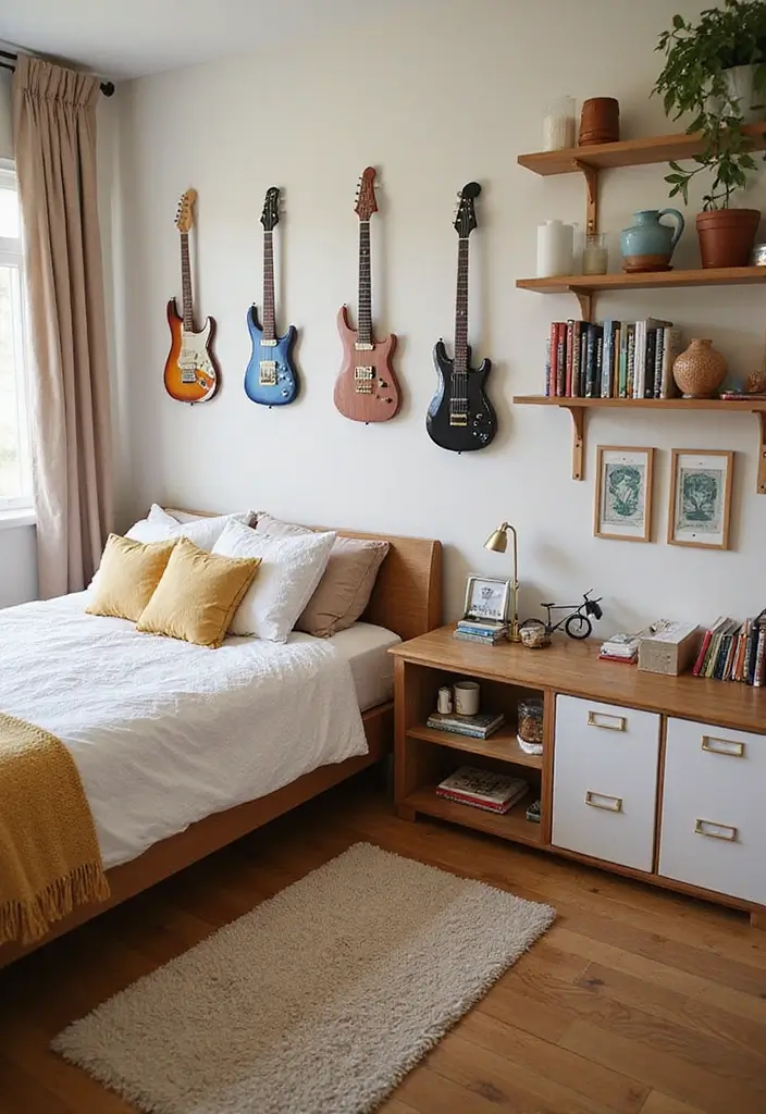 30 Preteen Boys Bedroom Ideas That Balance Fun & Function - 14. Music Mania: A Music-Themed Oasis