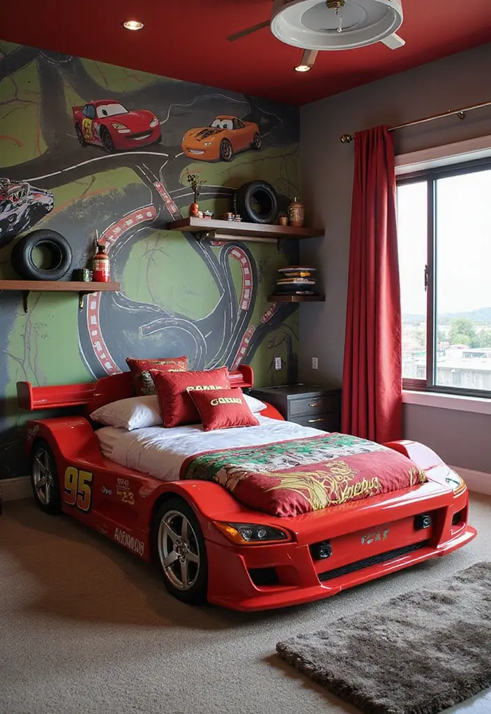 30 Preteen Boys Bedroom Ideas That Balance Fun & Function - 2. Racing Dreams: A Car-Themed Haven